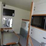 Refitted mess room and galley aboard the Adriana – marine joinery by Plasti Pêche