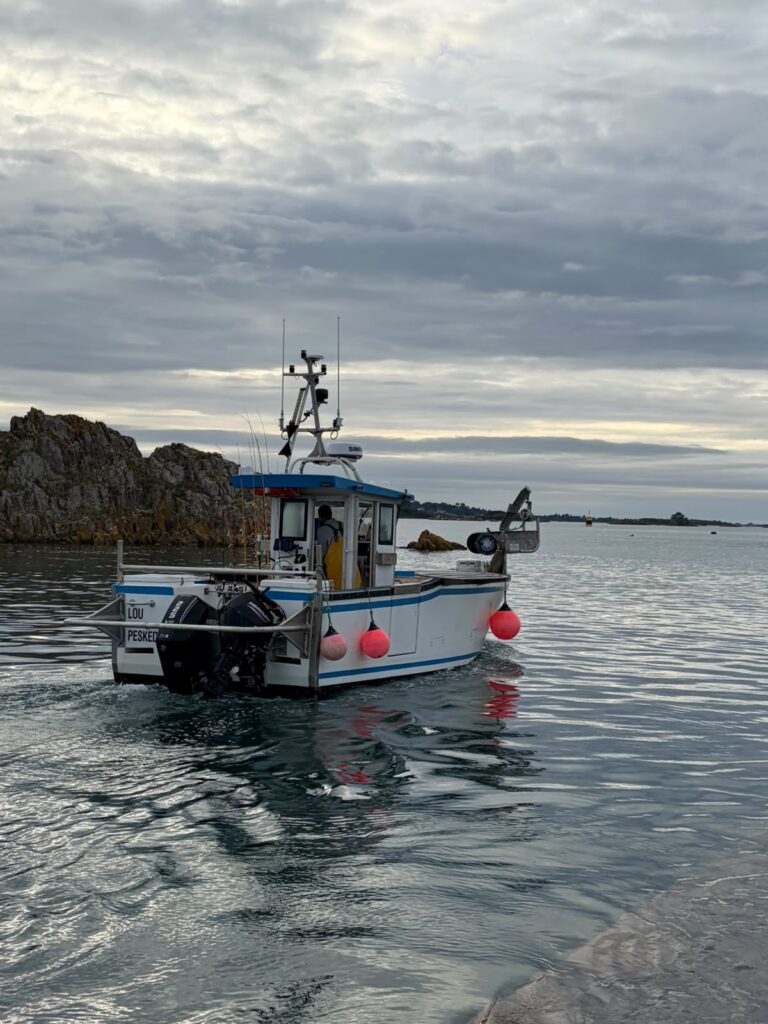 8-10 m small-scale fishing boat near the rocks – built by Plasti Pêche
